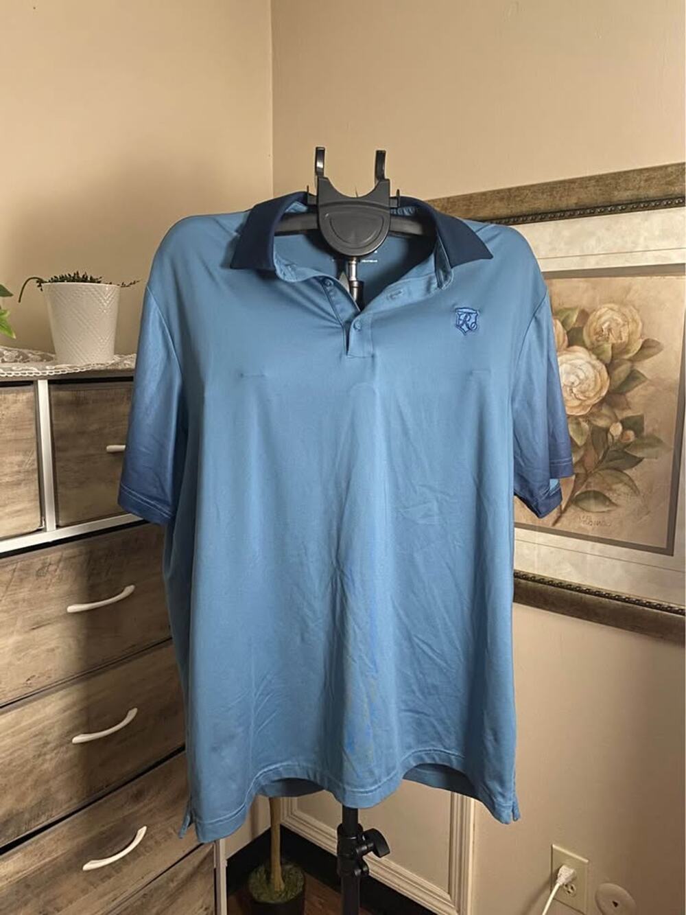 Under Armour Multi-Colored Blue Loose Fit Men's Polo Shirt-XL